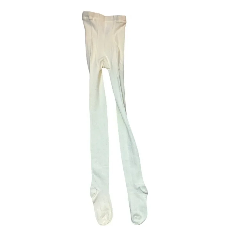 Cream Girl Tights Size 7-10 Cotton/Nylon Blend